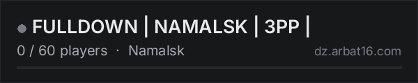 FULLDOWN | NAMALSK | 3PP | on the AR16 DayZ server list