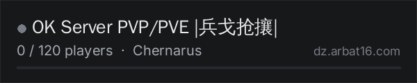 OK Server PVP/PVE |兵戈抢攘| on the AR16 DayZ server list