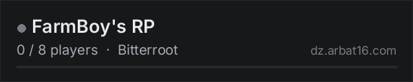 FarmBoy's RP on the AR16 DayZ server list