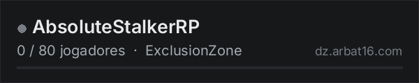 AbsoluteStalkerRP na lista de servidores de DayZ da AR16