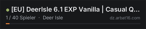[EU] DeerIsle 6.1 EXP Vanilla | Casual Quest Adventures | DEV in der DayZ-Serverliste von AR16