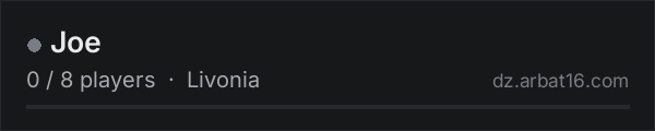 Joe on the AR16 DayZ server list