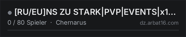 [RU/EU]NS ZU STARK|PVP|EVENTS|x10 LOOT|TRADER|3PP in der DayZ-Serverliste von AR16