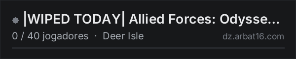 |WIPED TODAY| Allied Forces: Odyssey | Deerisle | PvE w/ PvP Zo na lista de servidores de DayZ da AR16