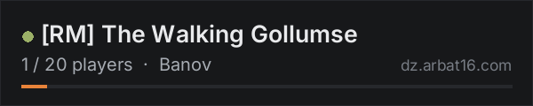 RM The Walking Gollumse on the AR16 DayZ server list