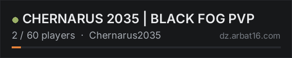 CHERNARUS 2035 | BLACK FOG PVP on the AR16 DayZ server list
