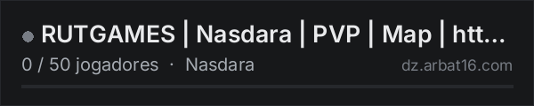 RUTGAMES | Nasdara |  PVP | Map | https://discord.gg/KBfTdGw68n na lista de servidores de DayZ da AR16
