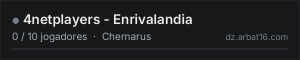 4netplayers - Enrivalandia na lista de servidores de DayZ da AR16