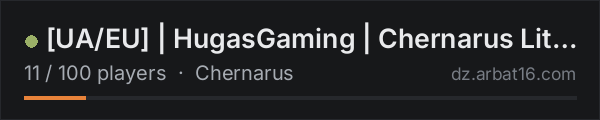 [UA/EU] | HugasGaming | Chernarus Lite | 3PP | PvP | Vanilla + on the AR16 DayZ server list