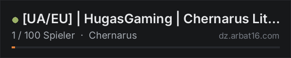 [UA/EU] | HugasGaming | Chernarus Lite | 3PP | PvP | Vanilla + in der DayZ-Serverliste von AR16