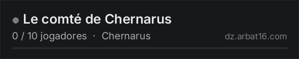 Le comté de Chernarus na lista de servidores de DayZ da AR16