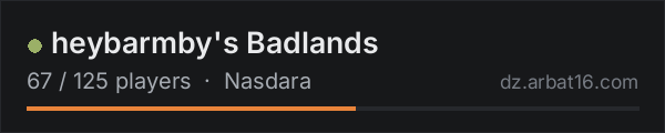 heybarmby's Badlands on the AR16 DayZ server list