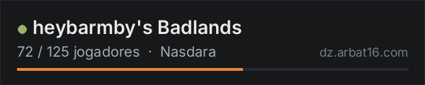 heybarmby's Badlands na lista de servidores de DayZ da AR16