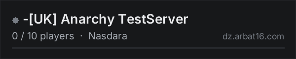 -[UK] Anarchy TestServer on the AR16 DayZ server list