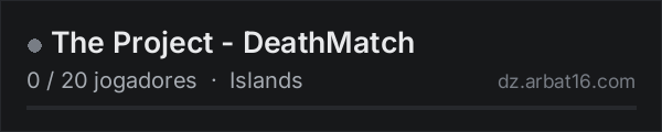 The Project - DeathMatch na lista de servidores de DayZ da AR16