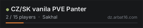 CZ/SK vanila PVE Panter on the AR16 DayZ server list