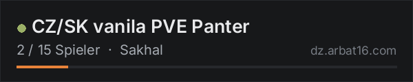 CZ/SK vanila PVE Panter in der DayZ-Serverliste von AR16