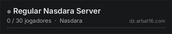 Regular Nasdara Server na lista de servidores de DayZ da AR16