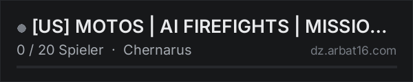 [US] MOTOS | AI FIREFIGHTS | MISSIONS | TRADERS | 3x LOOT in der DayZ-Serverliste von AR16