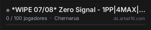*WIPE 07/08* Zero Signal - 1PP|4MAX|EVENTS|LOOT|HELI na lista de servidores de DayZ da AR16