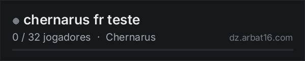 chernarus fr teste na lista de servidores de DayZ da AR16