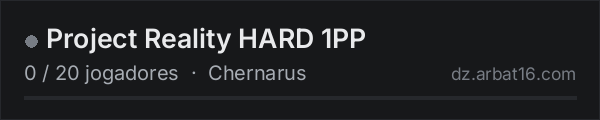 Project Reality HARD 1PP na lista de servidores de DayZ da AR16
