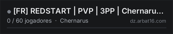 [FR] REDSTART | PVP | 3PP | Chernarus | Dev na lista de servidores de DayZ da AR16