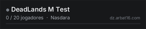 DeadLands M Test na lista de servidores de DayZ da AR16