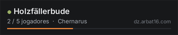 Holzfällerbude na lista de servidores de DayZ da AR16