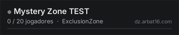 Mystery Zone TEST na lista de servidores de DayZ da AR16