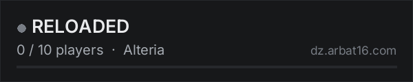 RELOADED on the AR16 DayZ server list