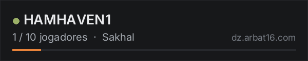 HAMHAVEN1 na lista de servidores de DayZ da AR16