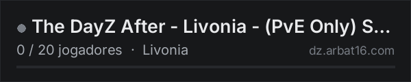 The DayZ After - Livonia - (PvE Only) Simply Vanilla na lista de servidores de DayZ da AR16