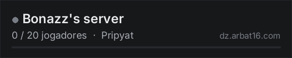 Bonazz's server na lista de servidores de DayZ da AR16