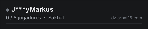 J***yMarkus na lista de servidores de DayZ da AR16
