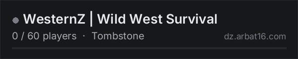 WesternZ | Wild West Survival on the AR16 DayZ server list