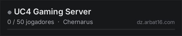 UC4 Gaming Server na lista de servidores de DayZ da AR16