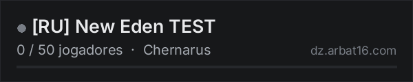 [RU] New Eden TEST na lista de servidores de DayZ da AR16