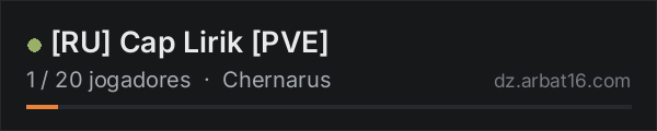 [RU] Cap Lirik [PVE] na lista de servidores de DayZ da AR16