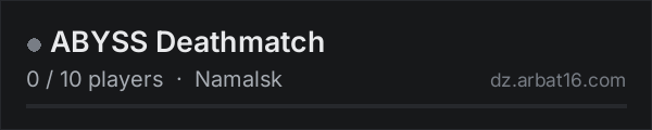 ABYSS Deathmatch on the AR16 DayZ server list