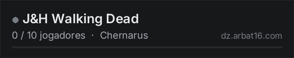 J&H Walking Dead na lista de servidores de DayZ da AR16