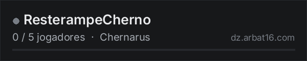 ResterampeCherno na lista de servidores de DayZ da AR16