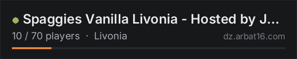 Spaggies Vanilla Livonia - Hosted by Jack on the AR16 DayZ server list