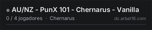 AU/NZ - PunX 101 - Chernarus - Vanilla na lista de servidores de DayZ da AR16