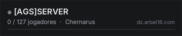 [AGS]SERVER na lista de servidores de DayZ da AR16