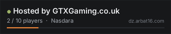 Hosted by GTXGaming.co.uk on the AR16 DayZ server list