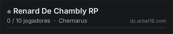 Renard De Chambly RP na lista de servidores de DayZ da AR16