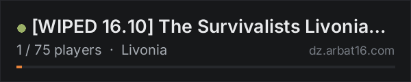 [WIPED 16.10] The Survivalists Livonia Vanilla+ | Loot/Stamina+ on the AR16 DayZ server list