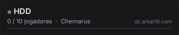 HDD na lista de servidores de DayZ da AR16