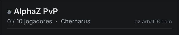 AlphaZ PvP na lista de servidores de DayZ da AR16